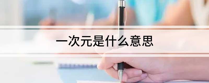一次元是什么意思