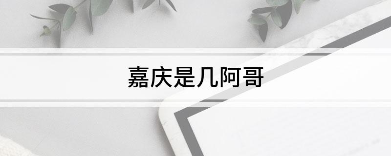嘉庆是几阿哥