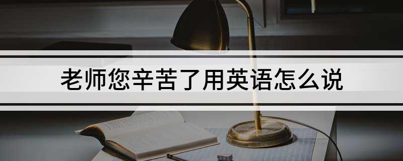 老师您辛苦了用英语怎么说