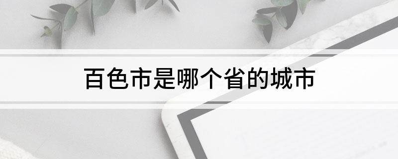 百色市是哪个省的城市