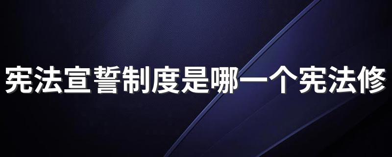 宪法宣誓制度是哪一个宪法修正案 哪年通过的