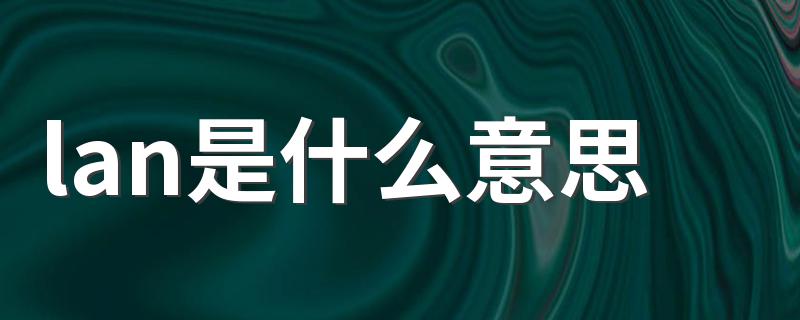 lan是什么意思 lan的意思