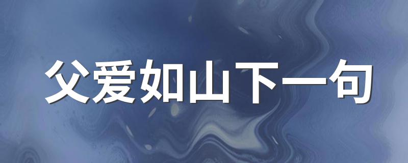 父爱如山下一句 父爱如山下一句是什么