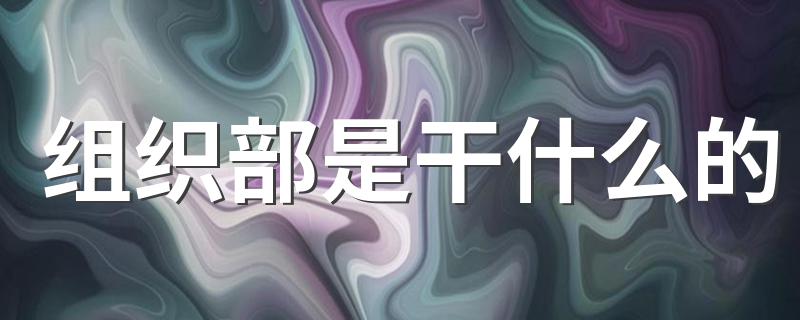 组织部是干什么的 组织部的职责是什么