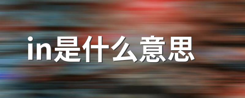 in是什么意思 流行语in是什么意思
