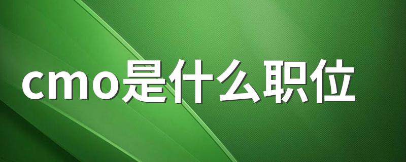 cmo是什么职位 cmo介绍