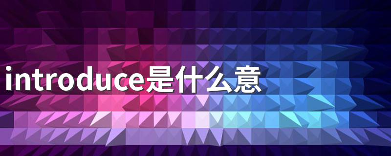 introduce是什么意思 introduce的中文意思