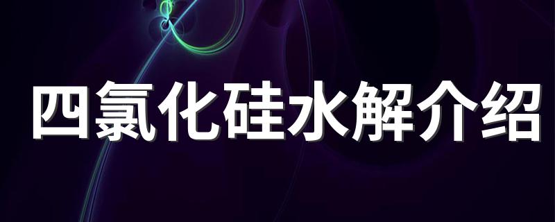 四氯化硅水解介绍 化硅水解简介