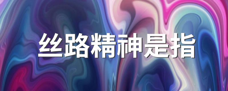 丝路精神是指 什么是丝路精神