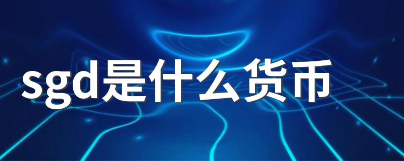 sgd是什么货币 sgd是指哪种货币