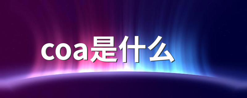 coa是什么 coa有什么作用呢