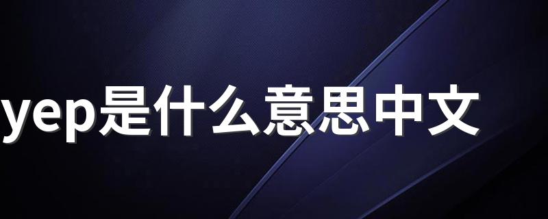 yep是什么意思中文 关于yep的意思介绍