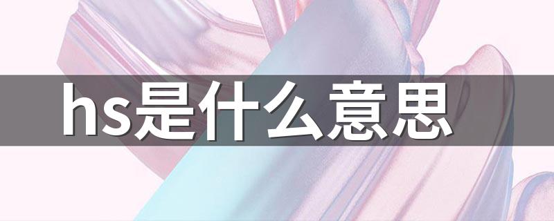 hs是什么意思 hs怎么造句