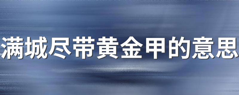 满城尽带黄金甲的意思 满城尽带黄金甲是什么意思