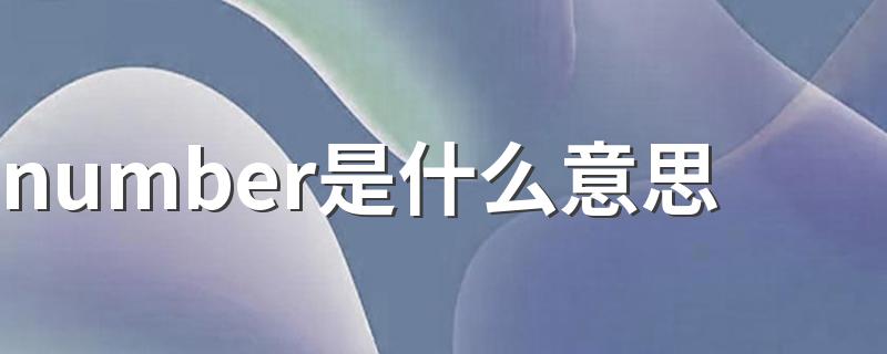 number是什么意思 number怎么造句