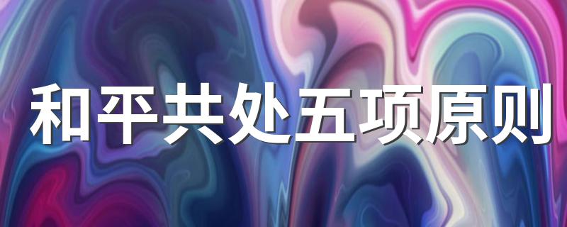 和平共处五项原则 什么是和平共处五项原则