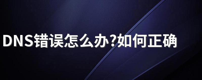 DNS错误怎么办?如何正确的设置DNS 设置DNS的步骤