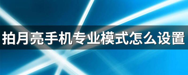 拍月亮手机专业模式怎么设置 设置专业模式的方法