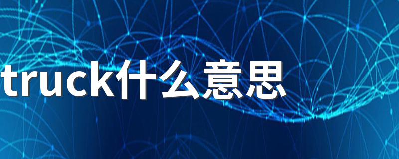truck什么意思 truck解释