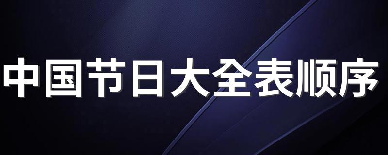 中国节日大全表顺序 中国一年的节日顺序表