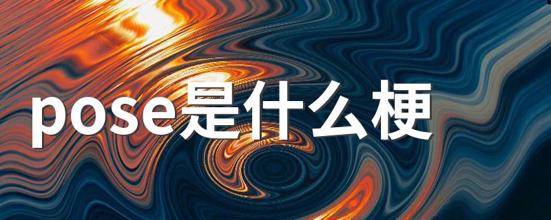 pose是什么梗 pose是什么意思