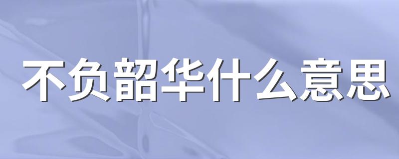 不负韶华什么意思 不负韶华的含义