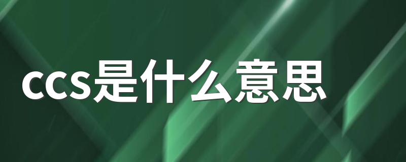 ccs是什么意思 CCS的全称是什么
