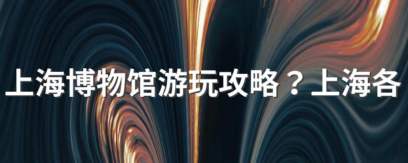 上海博物馆游玩攻略？上海各区博物馆简介