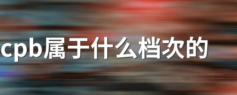 cpb属于什么档次的 cpb是什么牌子化妆品