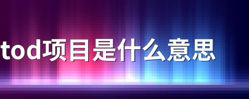 tod项目是什么意思 tod项目的简单介绍
