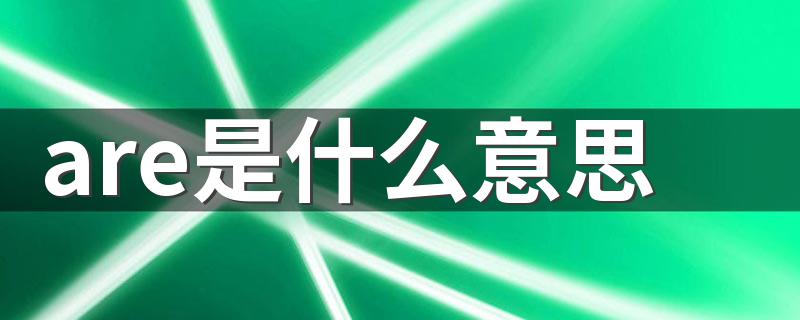 are是什么意思 are怎么读