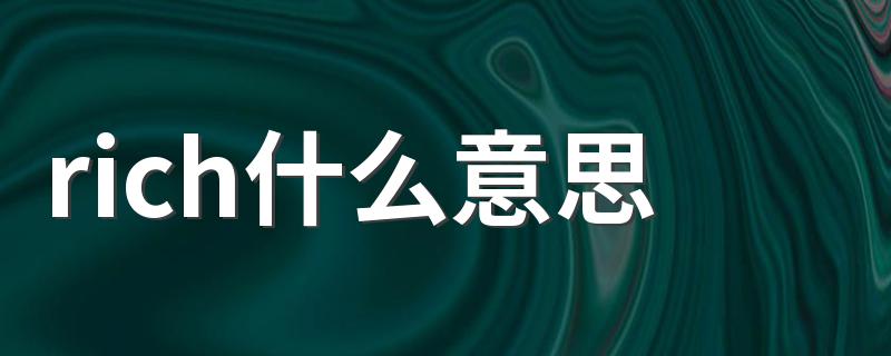 rich什么意思 rich怎么造句
