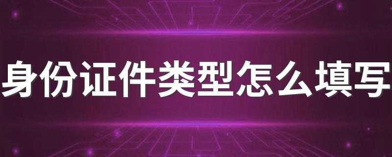 身份证件类型怎么填写 填写证件类型方法
