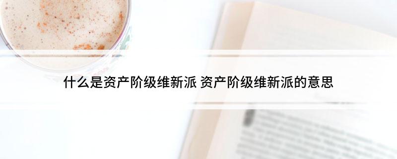 什么是资产阶级维新派 资产阶级维新派的意思