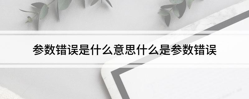 参数错误是什么意思 什么是参数错误