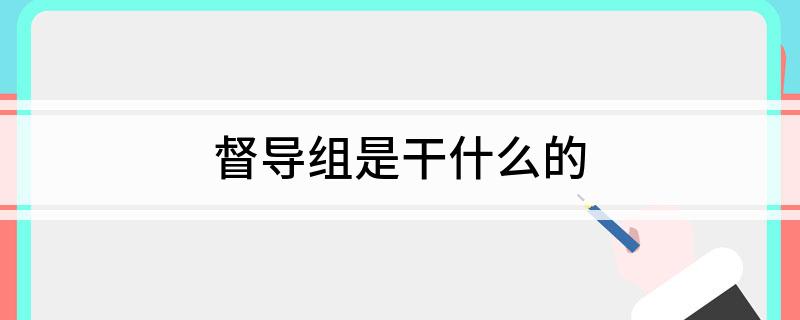 督导组是干什么的