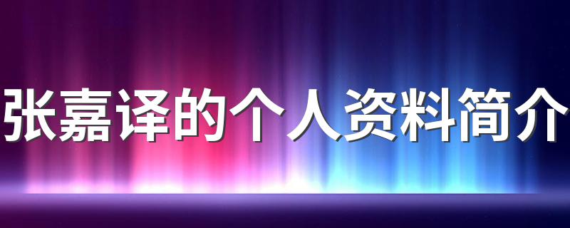 张嘉译的个人资料简介 张嘉译出演过什么影视作品