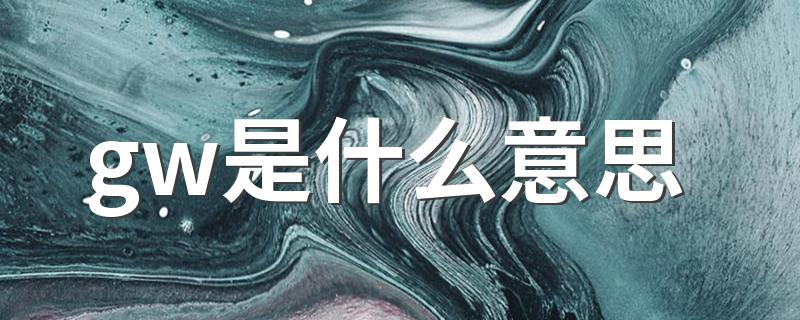 gw是什么意思 怎么理解gw的意思