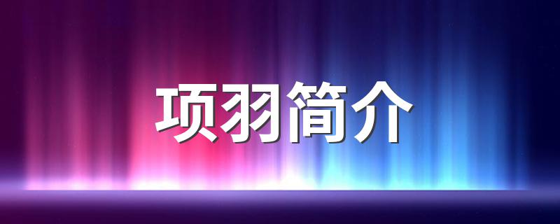 项羽简介 项羽简单介绍