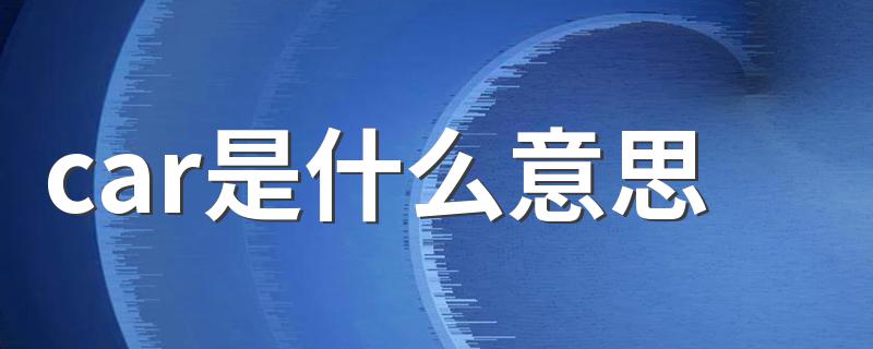 car是什么意思 car释义