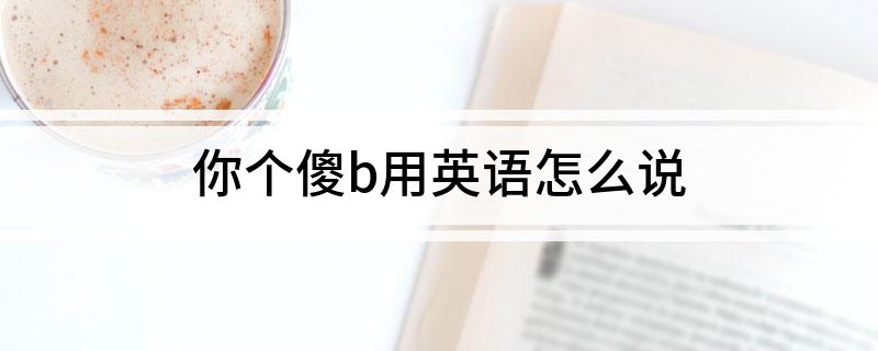 你个傻b用英语怎么说