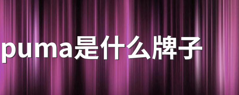 puma是什么牌子 puma的简介