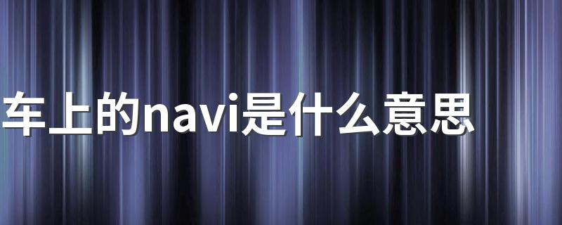 车上的navi是什么意思 什么是navi