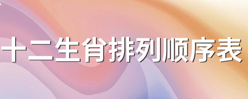 十二生肖排列顺序表 十二生肖排列顺序表的介绍