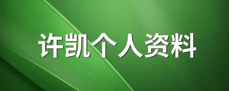 许凯个人资料 许凯基本信息