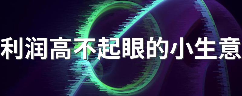 利润高不起眼的小生意 身边不起眼的小生意项目