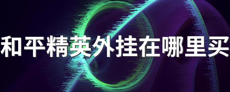 和平精英外挂在哪里买 来看看咯