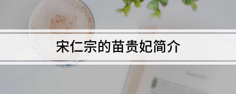 宋仁宗的苗贵妃简介