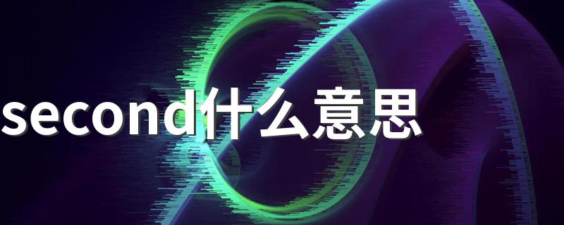 second什么意思 英语second什么意思