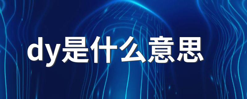 dy是什么意思 关于dy的意思介绍